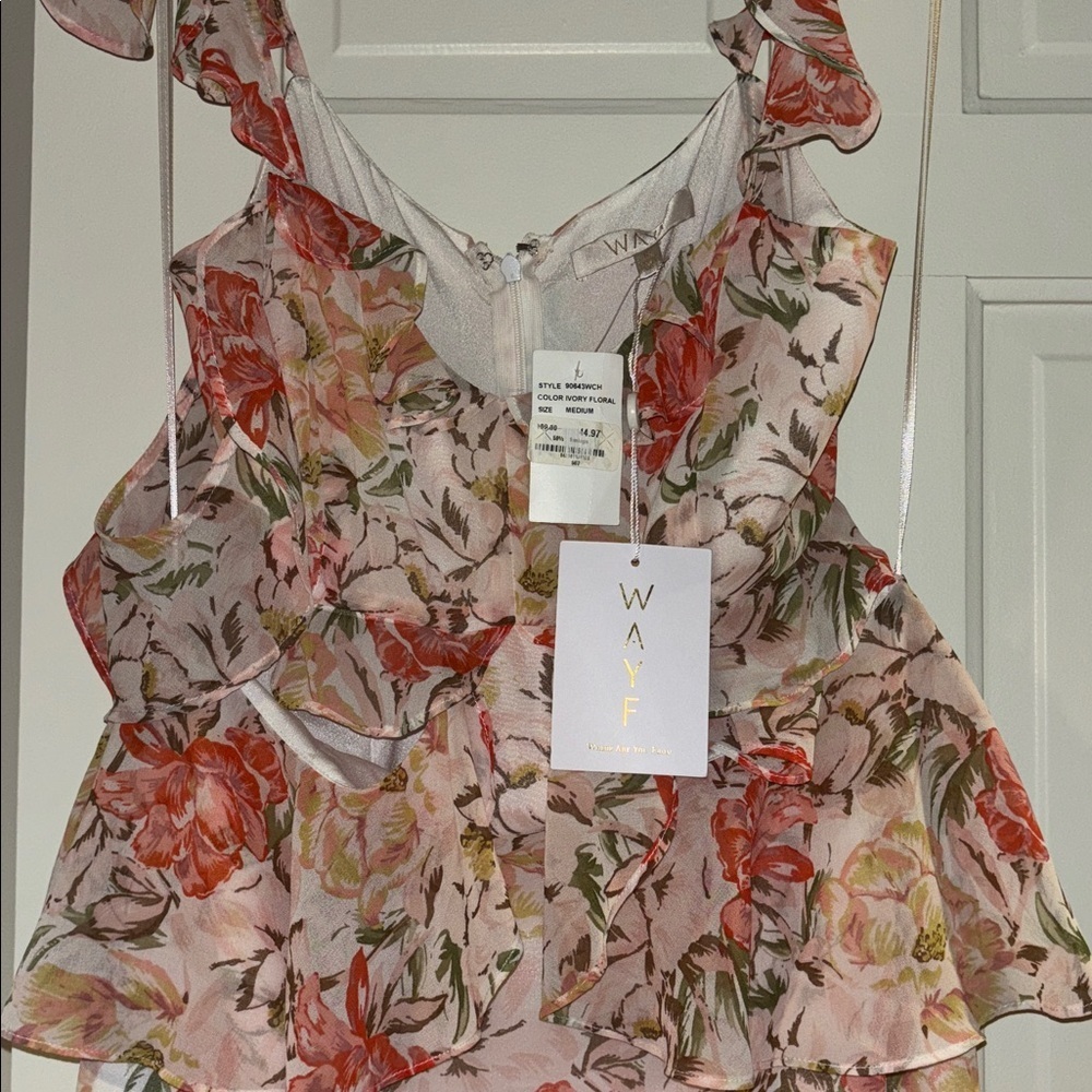 BNWT WAYF Milan Ruffled Cutout Maxi Dress - Picture 5 of 8